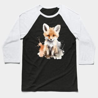 watercolor adorable baby foxes Baseball T-Shirt